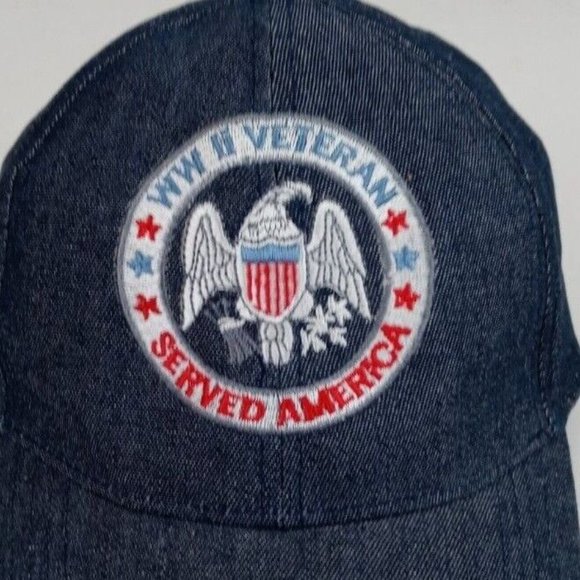 WWII Veteran Served America Embroidered Adjustable Baseball Cap - Picture 2 of 6